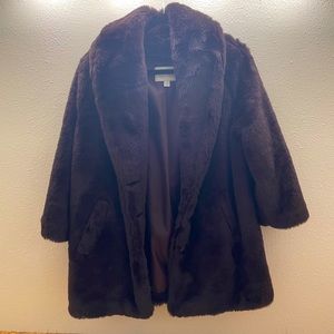 Hinge Brand Faux Fur Coat Jacket - Size Small